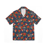 Navy Floral Hawaiian Button Up