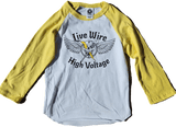 Youth Raglan Yellow Sleeve - Live Wire Apparel