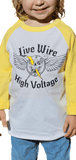 Youth Raglan Yellow Sleeve - Live Wire Apparel