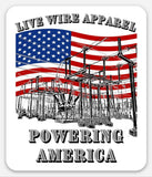 Powering America - Static Cling Decal (5" x 4.15") - Live Wire Apparel