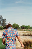 Navy Floral Hawaiian Button Up